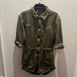 Free People Khaki Utility Romper